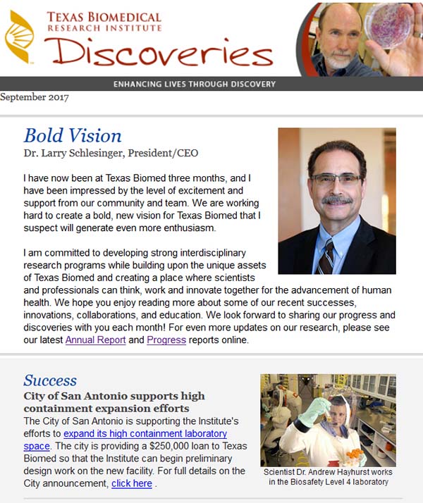 Discoveries September, 2017 Enewsletter