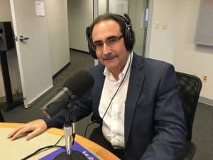 Larry Schlesinger in the Texas Public Radio studio