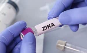 Test tube labeled Zika