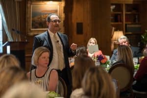 Dr. Larry Schlesinger speaks at the awards ceremony