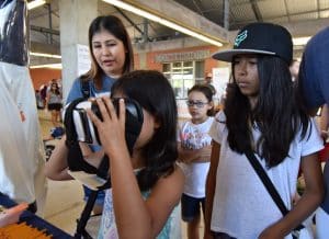 VR headset at the Girls Inc. event