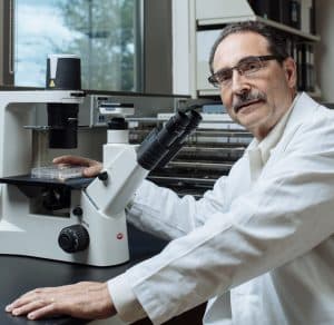 Dr. Larry Schlesinger in the lab