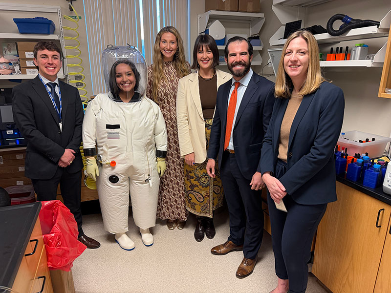 Founder's Council Members tour Lab with PPE demonstration